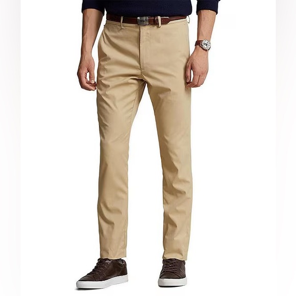 Polo Ralph Lauren Men's Performance Stretch Classic‎ Fit Pants Khaki Tan 36 x 30 - Picture 1 of 14